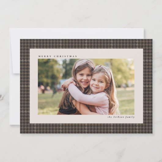 Cartes Pour Fêtes Annuelles Cadre de base classique preppy une photo brun (Devant)