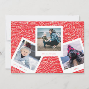 Cartes Pour Fêtes Annuelles Cadre de borne photo multiple Rouge Joyeux Noël