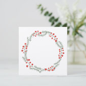 Cartes Pour Fêtes Annuelles Cadre de couronne rustique frontière blanc kraft N (Debout devant)