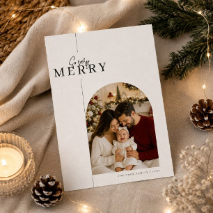 Cartes Pour Fêtes Annuelles Cadre de famille très joyeux Noël avec arche pour