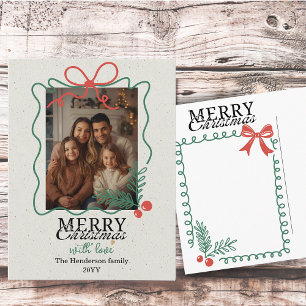 Cartes Pour Fêtes Annuelles Cadre de gribouillis dessiné à la main Joyeux Noël
