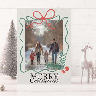 Cartes Pour Fêtes Annuelles Cadre de gribouillis dessiné à la main Joyeux Noël