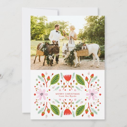 Cartes Pour Fêtes Annuelles Cadre de Noël d'art populaire scandinave (Devant)