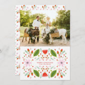 Cartes Pour Fêtes Annuelles Cadre de Noël d'art populaire scandinave (Devant / Derrière)