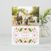 Cartes Pour Fêtes Annuelles Cadre de Noël d'art populaire scandinave (Debout devant)