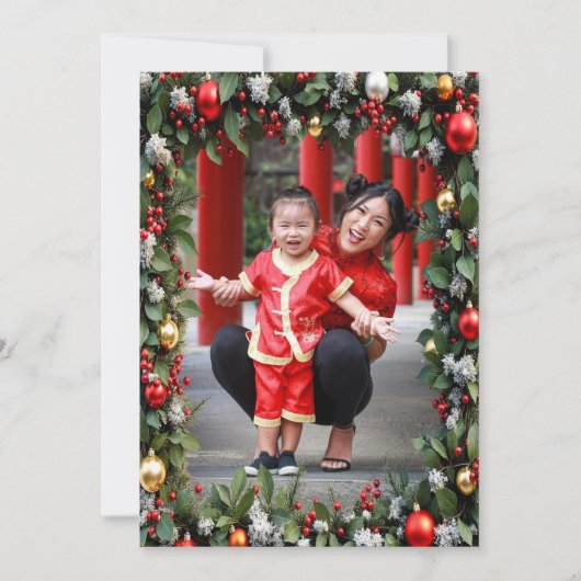 Cartes Pour Fêtes Annuelles Cadre de Noël élégant (Devant)