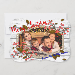 Cartes Pour Fêtes Annuelles Cadre de Noël Rétro Fantaisie Photo Coupe