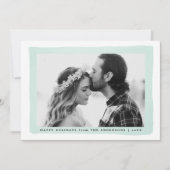 Cartes Pour Fêtes Annuelles Cadre de photo à l'aquarelle de menthe moderne (Devant)