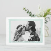 Cartes Pour Fêtes Annuelles Cadre de photo à l'aquarelle de menthe moderne (Debout devant)