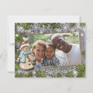 Cartes Pour Fêtes Annuelles Cadre de photo de bonhomme de neige mignon