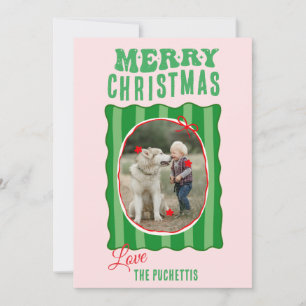 Cartes Pour Fêtes Annuelles Cadre de photo en bande verte Noël