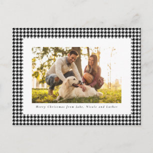 Cartes Pour Fêtes Annuelles Cadre de pied de page Joyeux Noël noir et blanc 