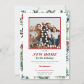 Cartes Pour Fêtes Annuelles Cadre de vacances rouge vert Nouvelle maison éléga (Devant)