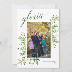 Cartes Pour Fêtes Annuelles Cadre de verdure Gloria Photo Religieuse