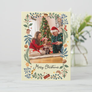 Cartes Pour Fêtes Annuelles Cadre décoratif Joyeux Noël beige