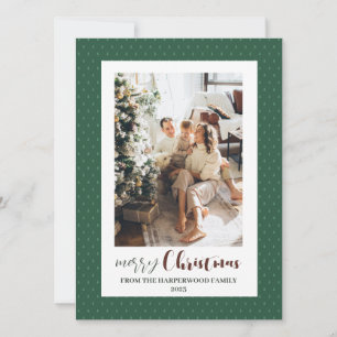 Cartes Pour Fêtes Annuelles Cadre élégant minimaliste Famille Noël 3 Photo