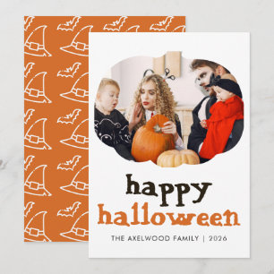 Cartes Pour Fêtes Annuelles Cadre élégant moderne citrouille Halloween 