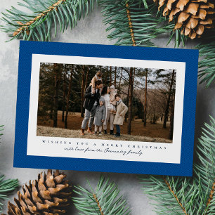 Cartes Pour Fêtes Annuelles Cadre en tweed à chevrons classique avec photo sim