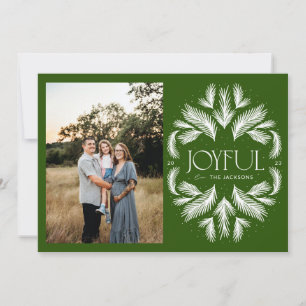 Cartes Pour Fêtes Annuelles Cadre Épicéa Joyeux Vert