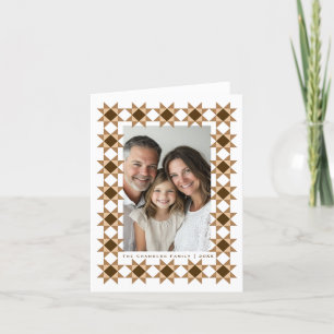 Cartes Pour Fêtes Annuelles Cadre Étoile Nordique Crème