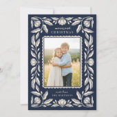 Cartes Pour Fêtes Annuelles Cadre Floral Art populaire Noël 4 Photo (Devant)