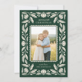 Cartes Pour Fêtes Annuelles Cadre Floral Art populaire Noël 4 Photo (Devant)