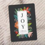 Cartes Pour Fêtes Annuelles Cadre floral coloré | Joie | Vacances<br><div class="desc">Cette carte de vacances élégante présente un cadre floral encadré sur le devant (qui dit "JOY" et votre nom) et une couleur personnalisée en arrière, y compris des modèles pour un message personnel. Toutes les oeuvres créées exclusivement par Orabella Prints - vous ne trouverez ce design nulle part ailleurs !...</div>