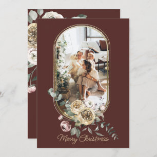 Cartes Pour Fêtes Annuelles Cadre Floral Noël Fête Photo personnalisée
