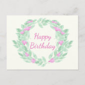 Cartes Pour Fêtes Annuelles Cadre floral rond Joyeux anniversaire. (Devant)