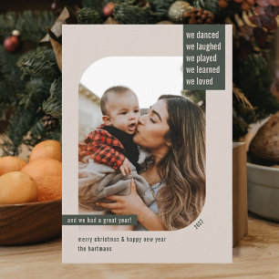 Cartes Pour Fêtes Annuelles Cadre moderne Année d'examen 1 Photo Noël Tan