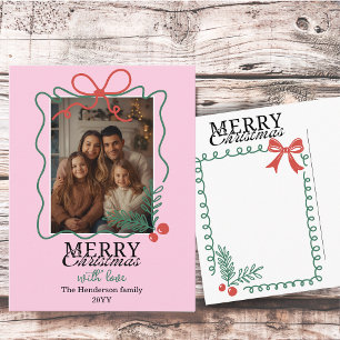 Cartes Pour Fêtes Annuelles Cadre moderne rose dessiné à la main pour un joyeu