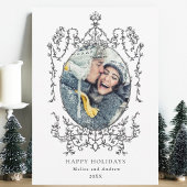 Cartes Pour Fêtes Annuelles Cadre noir classique Joyeux vacances photo