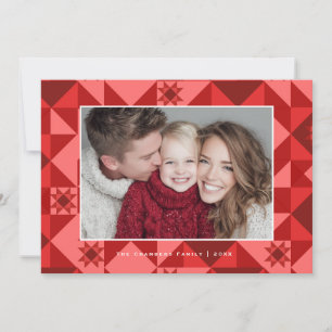Cartes Pour Fêtes Annuelles Cadre Nordic Star rouge et festif