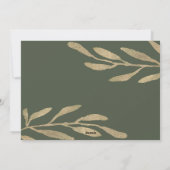 Cartes Pour Fêtes Annuelles Cadre or élégant avec photo Feuille botanique (Dos)