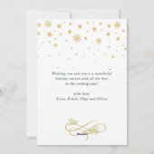 Cartes Pour Fêtes Annuelles Cadre Or Joyeux Script moderne 3 PHOTO Salutation (Dos)