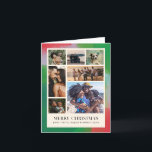 Cartes Pour Fêtes Annuelles Cadre peint artistiquement en vert et rouge et sep<br><div class="desc">Vous n'êtes pas obligé de choisir une seule photo pour cette carte de Noël artistique et moderne. Un arrangement moderne de sept de vos meilleures photos de famille est encadré dans une bordure d'un cadre texturé et peint dans des tons de vert, rouge et bleu pâle festifs au sein d'une...</div>