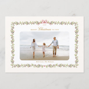 Cartes Pour Fêtes Annuelles cadre photo 2 botanique Noël arc traditionnel