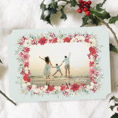 Cartes Pour Fêtes Annuelles cadre photo botanique de noël poinsettia