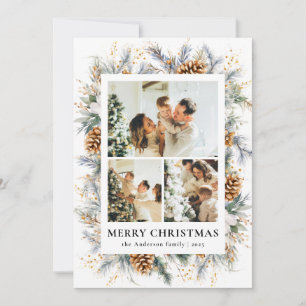 Cartes Pour Fêtes Annuelles Cadre photo botanique élégant Joyeux Noël
