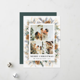 Cartes Pour Fêtes Annuelles Cadre photo botanique jaune élégant Noël