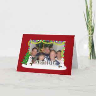 Cartes Pour Fêtes Annuelles Cadre photo de famille bonhomme de neige de vacanc