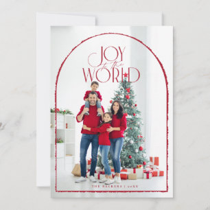 Cartes Pour Fêtes Annuelles Cadre photo de l'arche rouge Joie au monde