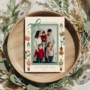 Cartes Pour Fêtes Annuelles Cadre photo de Noël avec ruban à nœud moderne Cass