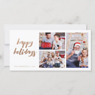 Cartes Pour Fêtes Annuelles Cadre photo de Noël blanc bronze 3