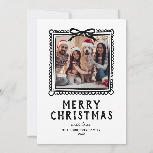 Cartes Pour Fêtes Annuelles Cadre photo de Noël Doodle (Devant)