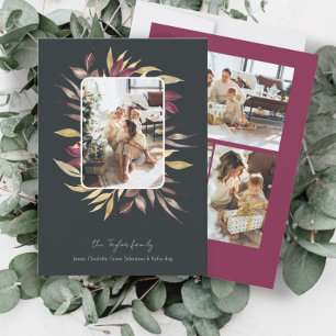 Cartes Pour Fêtes Annuelles Cadre photo de Noël magnifique hiver de feuillage