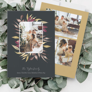 Cartes Pour Fêtes Annuelles Cadre photo de Noël magnifique hiver de feuillage