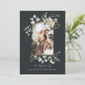 Cartes Pour Fêtes Annuelles Cadre photo de Noël magnifique hiver de feuillage (Debout devant)