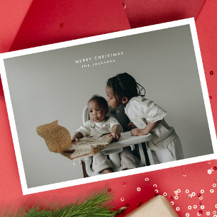 Cartes Pour Fêtes Annuelles Cadre photo de Noël simple Accueil texte personnal