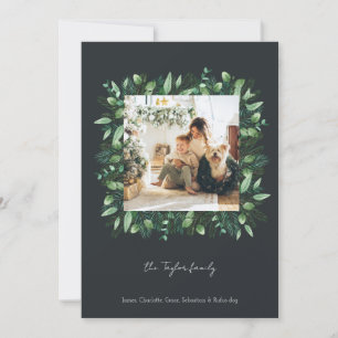 Cartes Pour Fêtes Annuelles Cadre photo de Noël Vert hiver Folithe